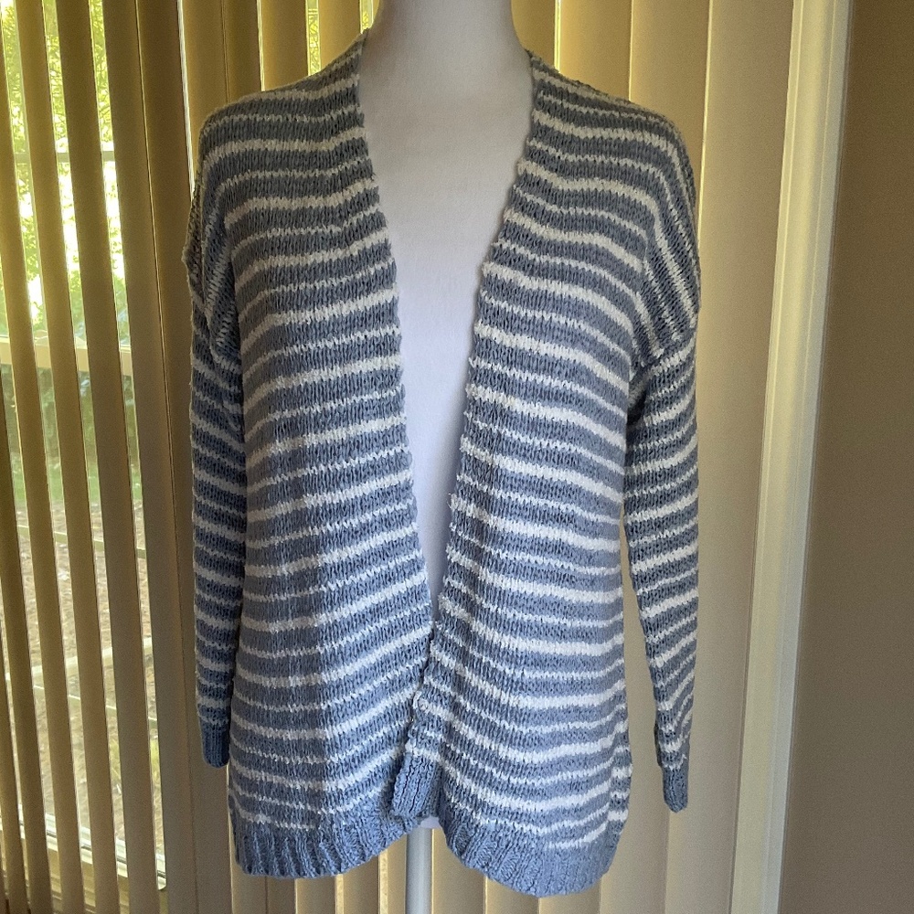 Soft Surroundings Lucie Open Front Knit Cardigan Size XSP Blue